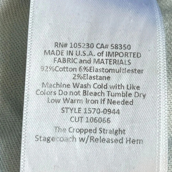 Current/Elliott The Cropped Straight Jean Stagecoach Released Hem Size 26 - Picture 8 of 11